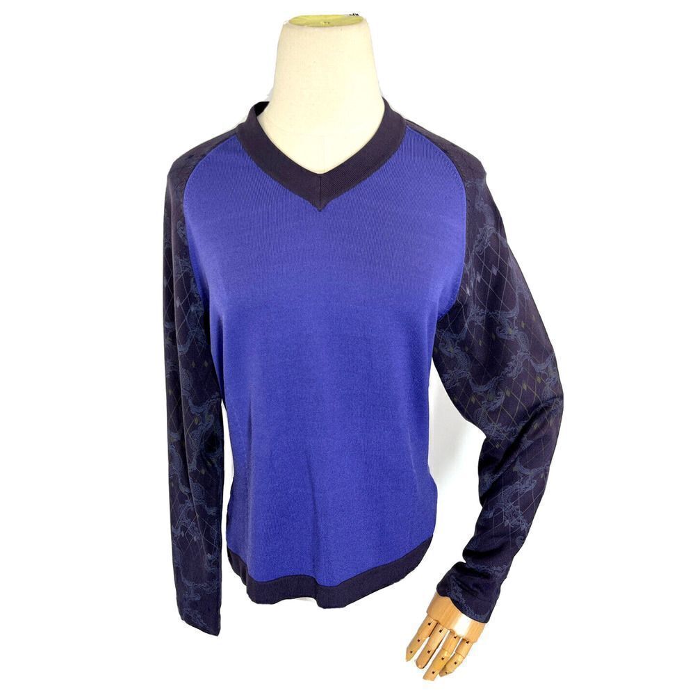 Nike Golf Womens Argyle Sweater DriFit Tour Performance Size Medium 8 10‎